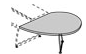 Flute Ebony Приставной стол (левый) Размер:100x115
